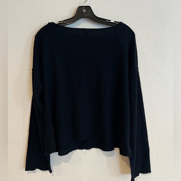 Daily Practice by Anthropologie Pocket Waffle Top Black Women’s Size XL - Picture 5 of 5